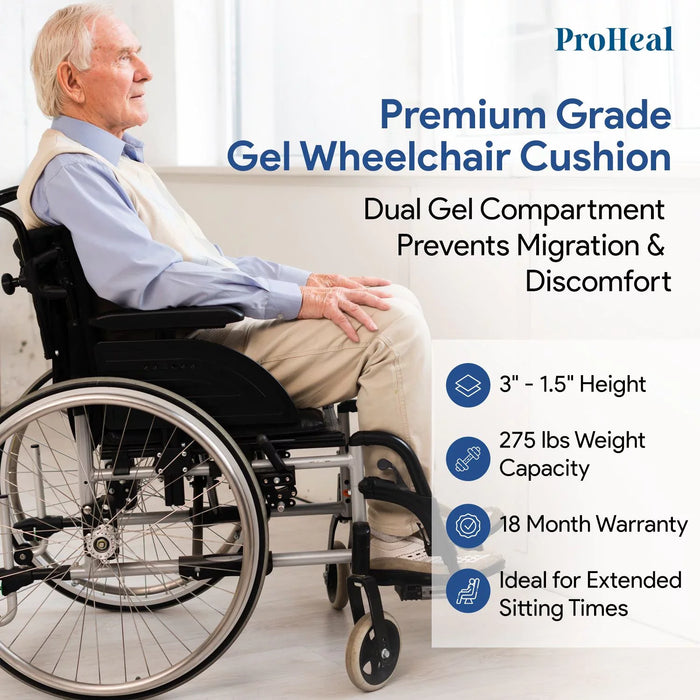 Gel Wedge Wheelchair Seat Cushion For Posture & Pressure Relief - ProHeal-Products