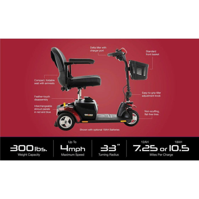 Go-Go Ultra X 3-Wheel Travel Mobility Scooter Pride Mobility