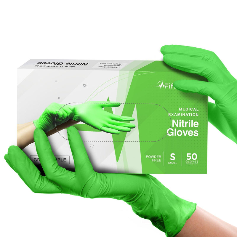 Green Disposable Nitrile Gloves FifthPulse