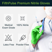 Green Disposable Nitrile Gloves FifthPulse