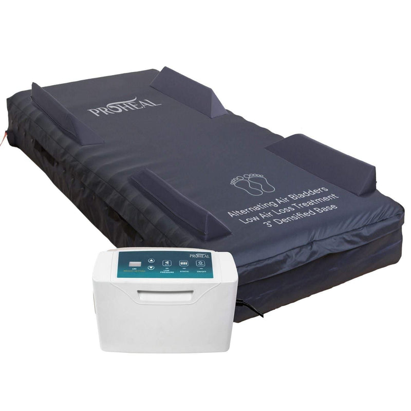 Low Air Loss Alternating Pressure Mattress and Rails, 3" Fiber Base -36x80x8/11" ProHeal