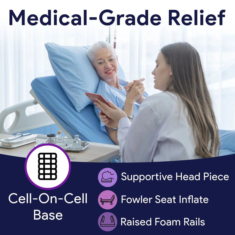 Low Air Loss Alternating Pressure Mattress With Rails, Bariatric - 36x80x10/13" - ProHeal-Products