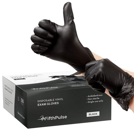Medical Grade Vinyl Gloves - Black FifthPulse