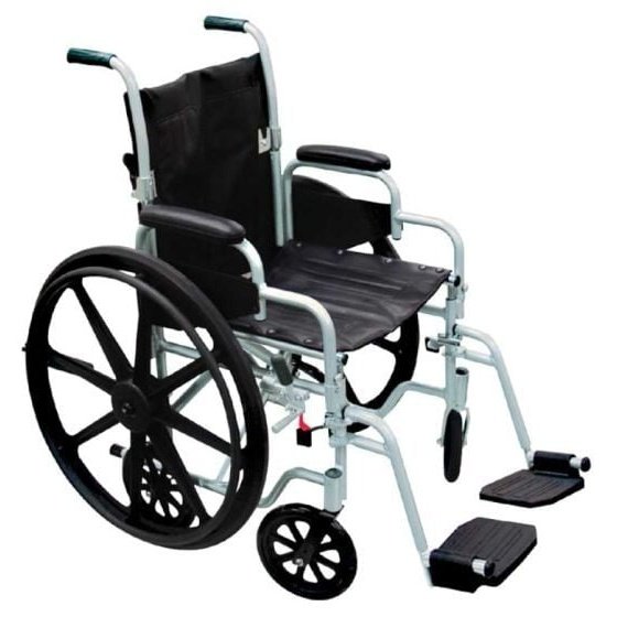 Poly-Fly Lightweight Transport Chair/ Wheelchair with Swing Away Footrest Combo