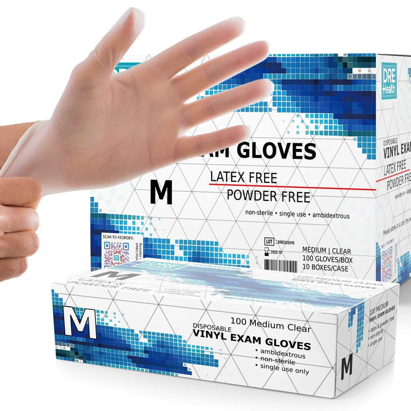 Powder Free Disposable Vinyl Gloves - Clear DRE Health