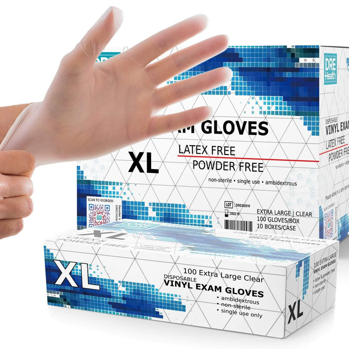 100 Synthetic Vinyl Gloves Medium M Powder Free 100/Box Extra Strong