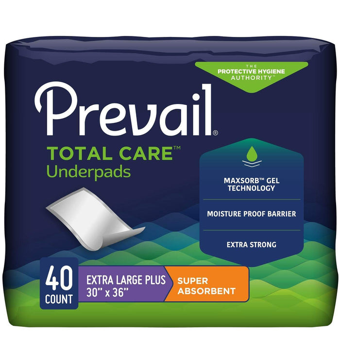 Prevail Underpads Total Care Super Absorbent – X-Large Plus 30" x 36" Prevail