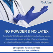 ProCure Disposable Nitrile Gloves - Cool Blue ProCure