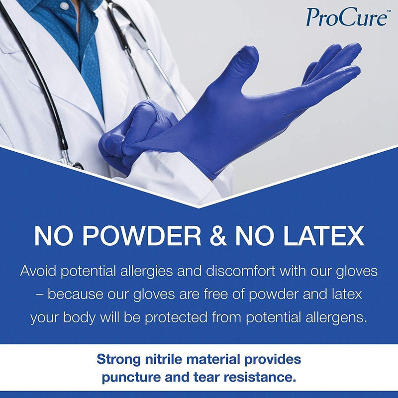 ProCure Disposable Nitrile Gloves - Cool Blue ProCure