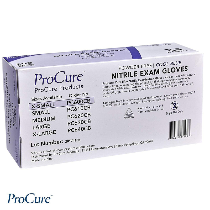 ProCure Disposable Nitrile Gloves - Cool Blue ProCure