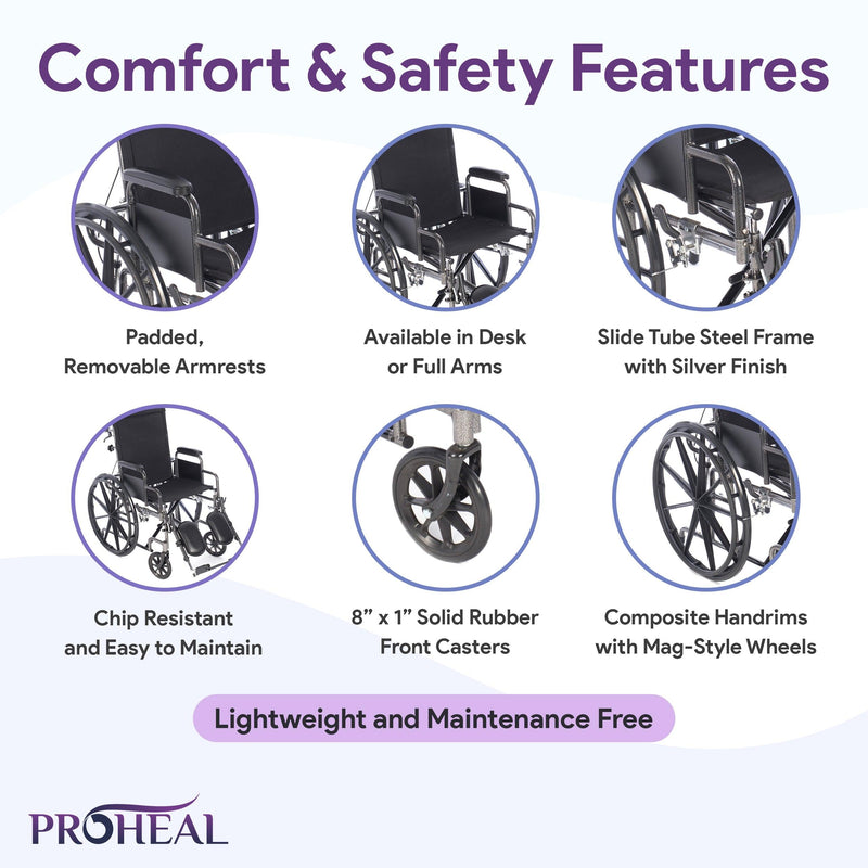 Reclining Wheelchair with Elevating Legrests - ProHeal-Products
