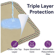 ProHeal Reusable Washable Bed Pads - Twill Plaid Waterproof Chucks - 34x36 - Shop Home Med