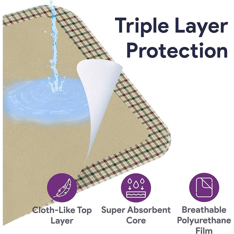 ProHeal Reusable Washable Bed Pads - Twill Plaid Waterproof Chucks - 34x36 - Shop Home Med