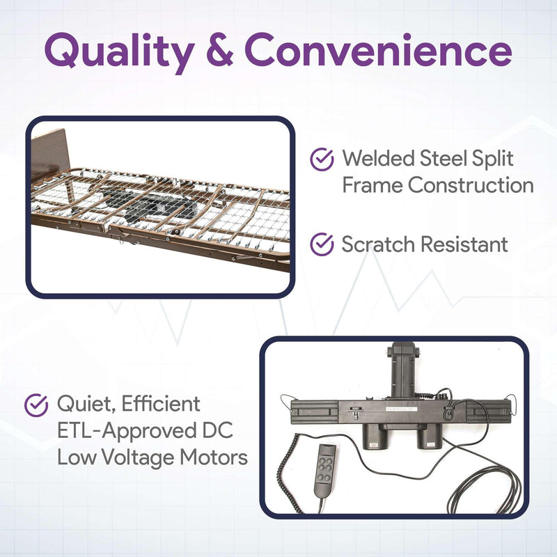 Semi Electric Hospital Bed - 36"x80" - Adjustable Height and Hi Lo - ProHeal-Products