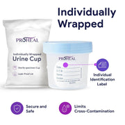 Specimen Collection Sterile Urine Cups - 100 Pack ProHeal