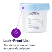 Specimen Collection Sterile Urine Cups - 100 Pack ProHeal