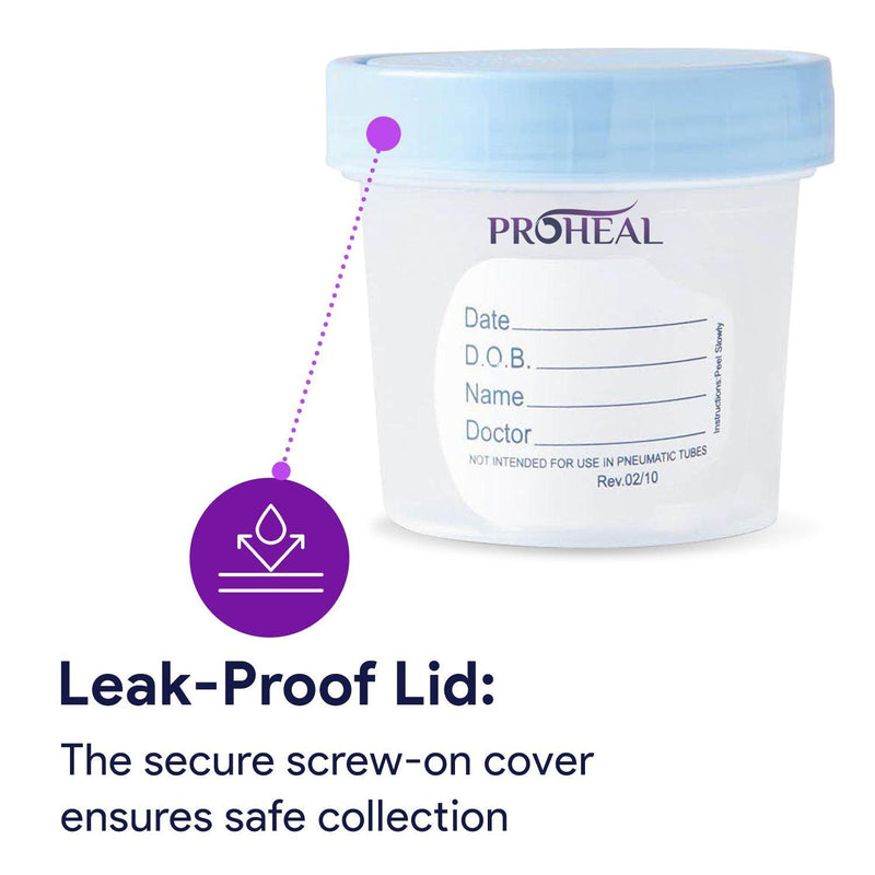 Specimen Collection Sterile Urine Cups - 100 Pack ProHeal