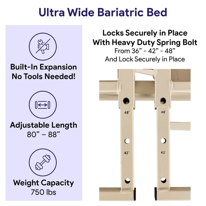 Bariatric Extendable Hospital Bed - 750lbs Cap - ProHeal-Products