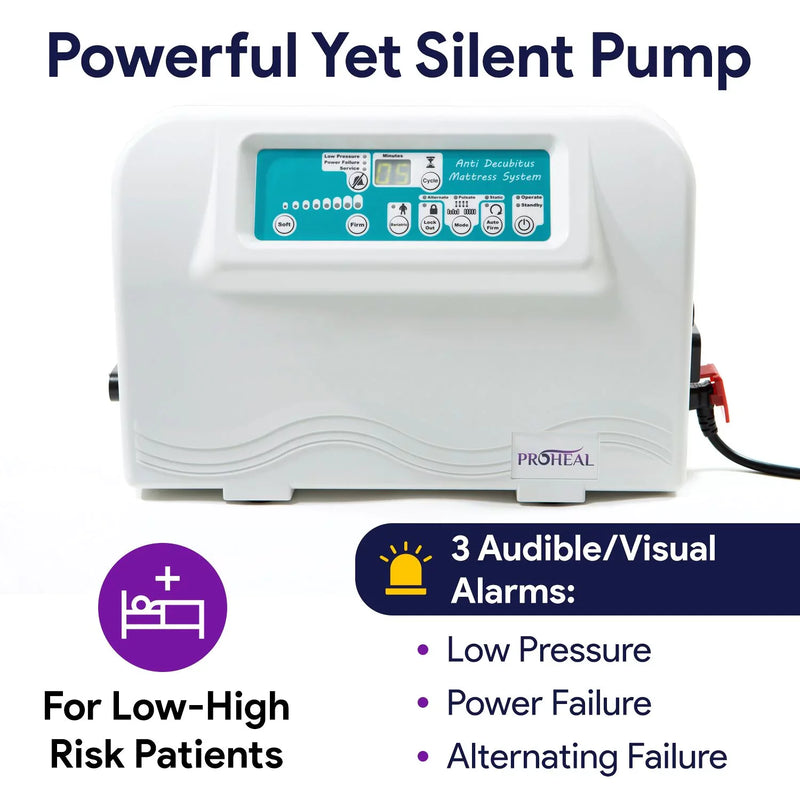 Colchón True Low Air Loss, presión alterna, pulsación, rieles - 36x80x8/11"