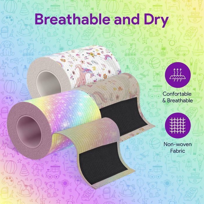 Unicorns & Rainbows Compression Bandage Wrap For Wounds - 2 Pack - ProHeal-Products