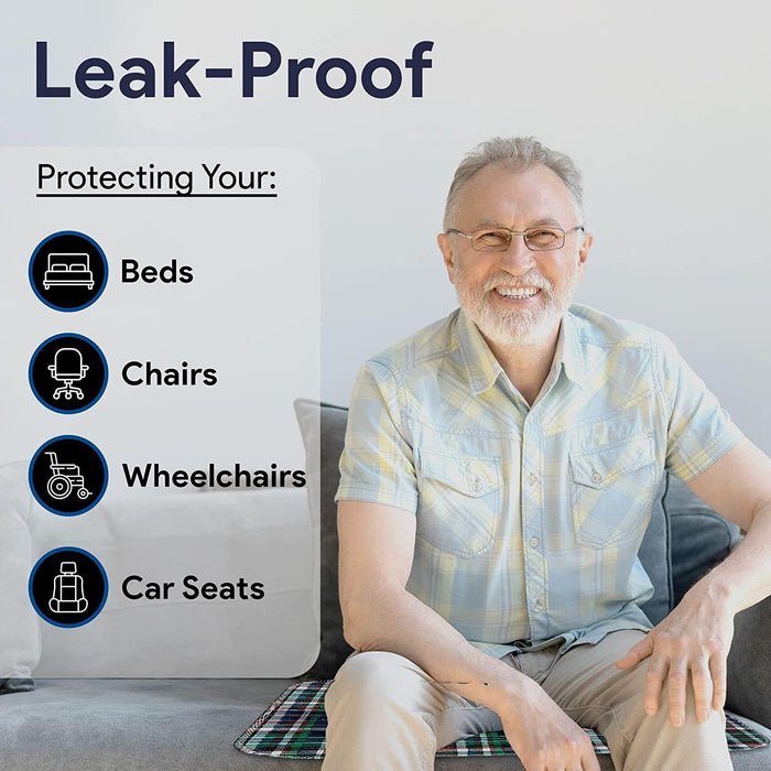 ProHeal Washable Bed Pads - Soft Tartan Leak Proof Chucks - 34"x36" - Shop Home Med