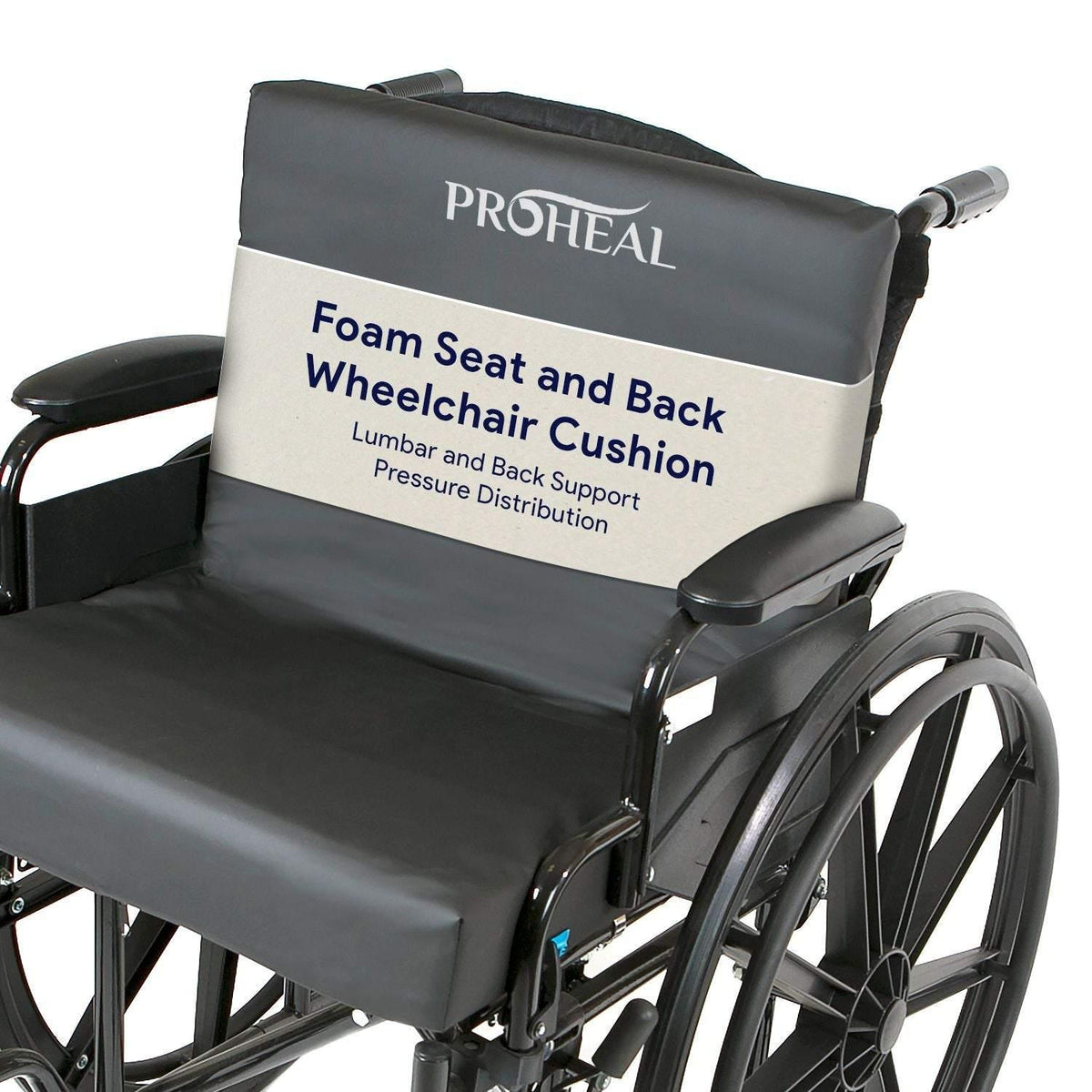 Protekt Back Support Cushion with Wheelchair Straps - 16 x 17