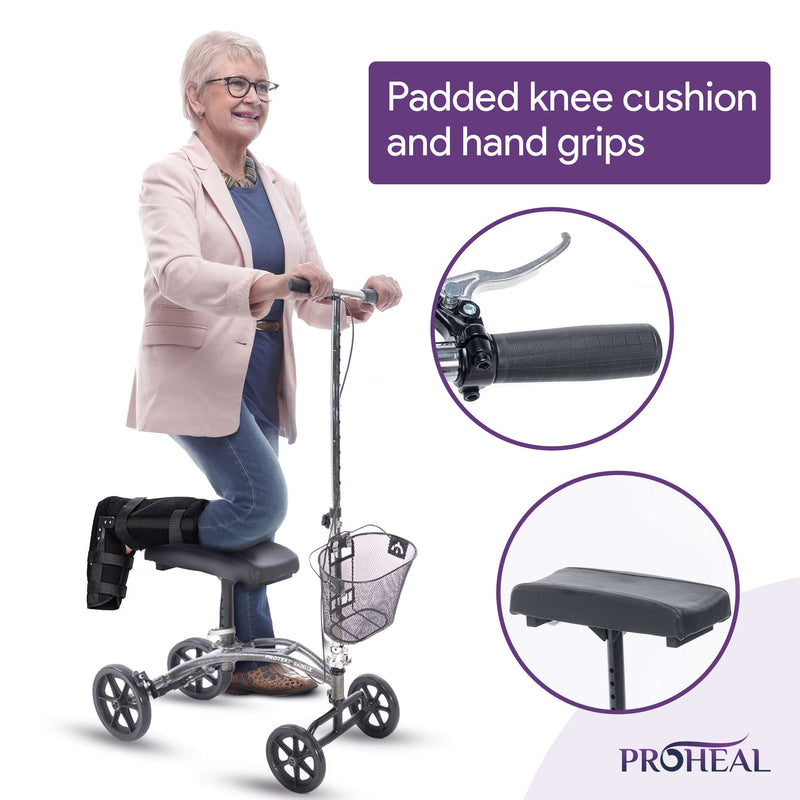 Lightweight Foldable Knee Walker with Basket