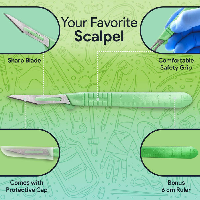 Disposable Scalpel Knife #11 - Ten Individually Wrapped Sterile Scalpel Blades