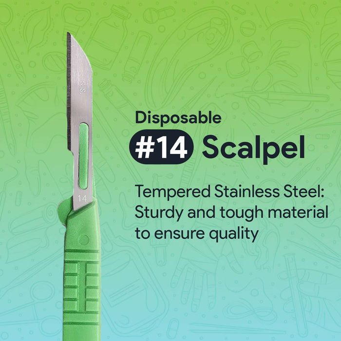 Disposable Scalpel Knife #14 - Ten Individually Wrapped Sterile Scalpel Blades