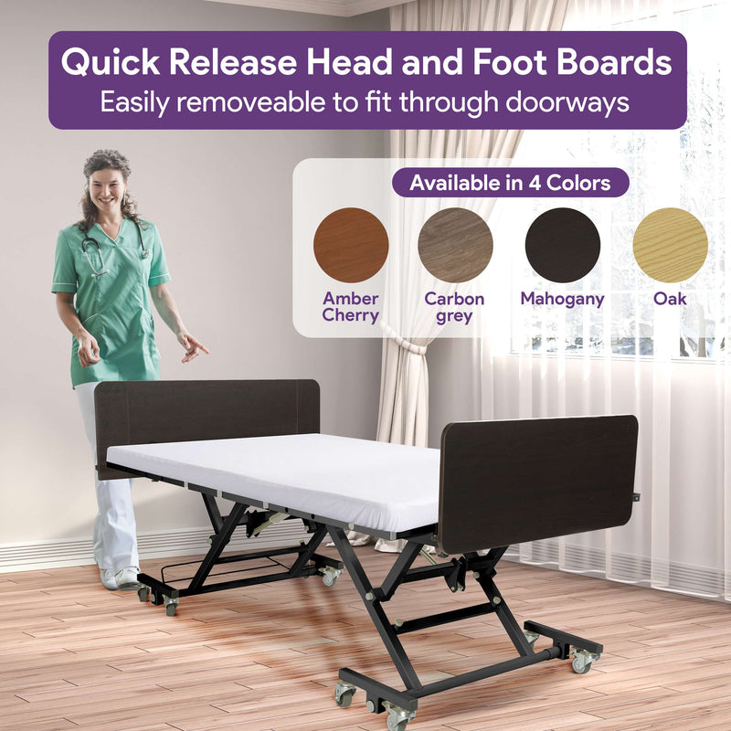 Bariatric Electric Hospital Bed & Mattress Ultra Low - Expandable Width & Height