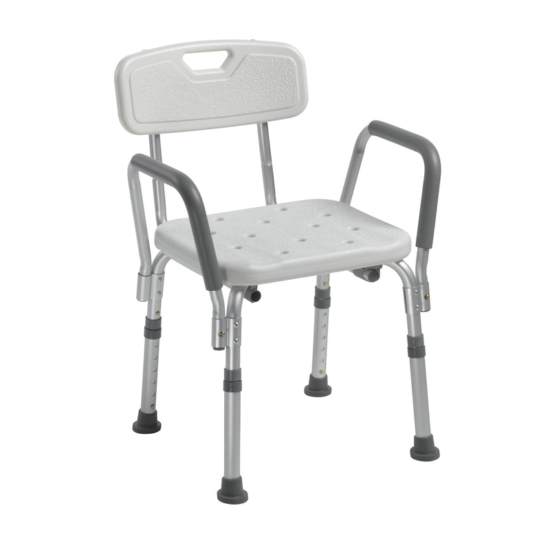 Knock Down Shower Chair with Back and Padded Arms