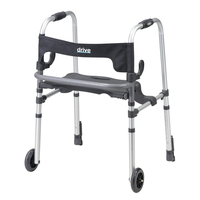 Clever Lite LS Walker Rollator with Seat and Push Down Brakes