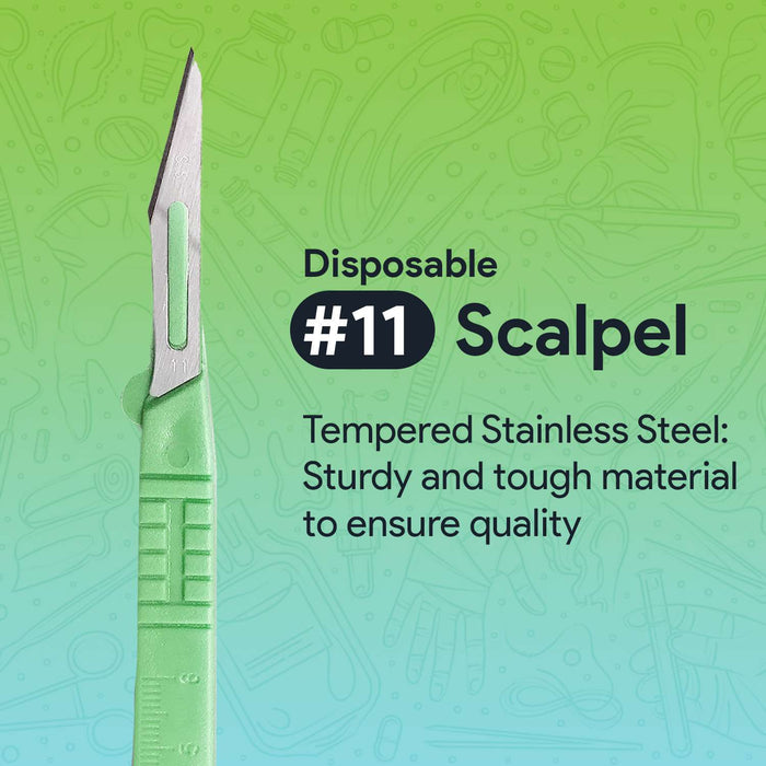 Disposable Scalpel Knife #11 - Ten Individually Wrapped Sterile Scalpel Blades