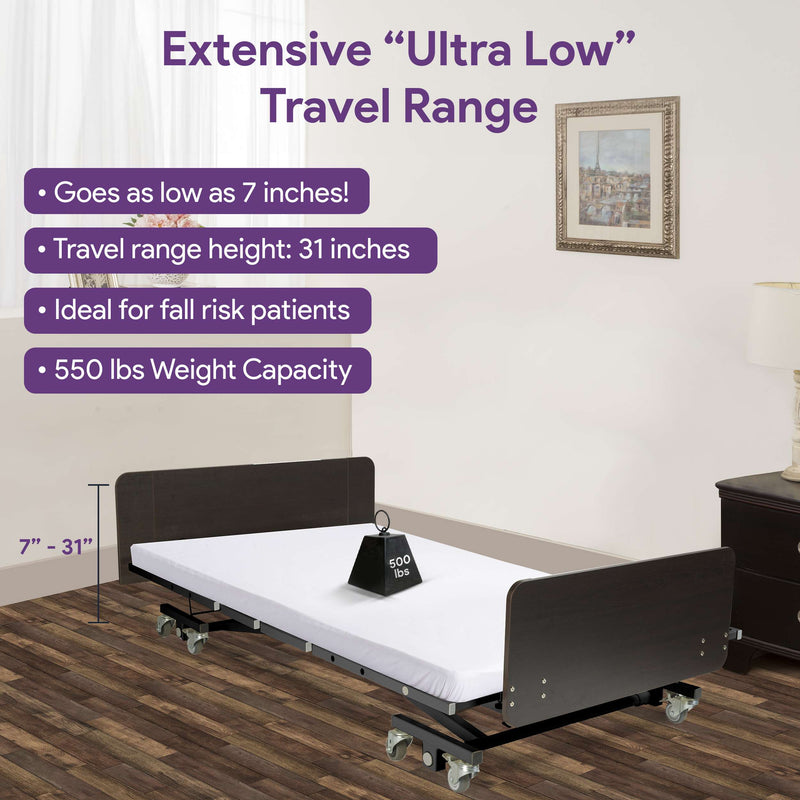 Ultra Low Electric Hospital Bed Expandable Width
