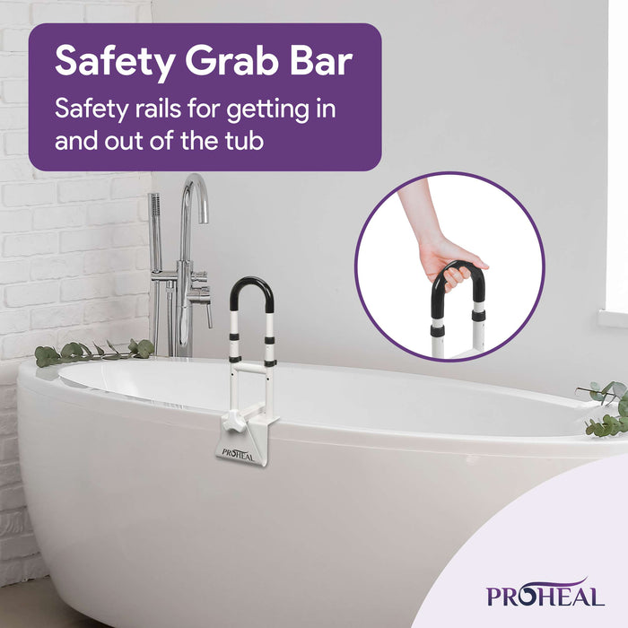 Adjustable Bathtub Grab Bar - Universal Clamp On Bar