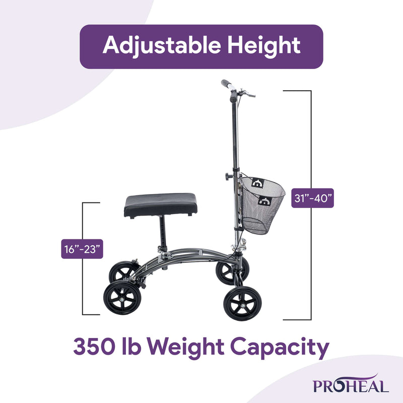 Lightweight Foldable Knee Walker with Basket