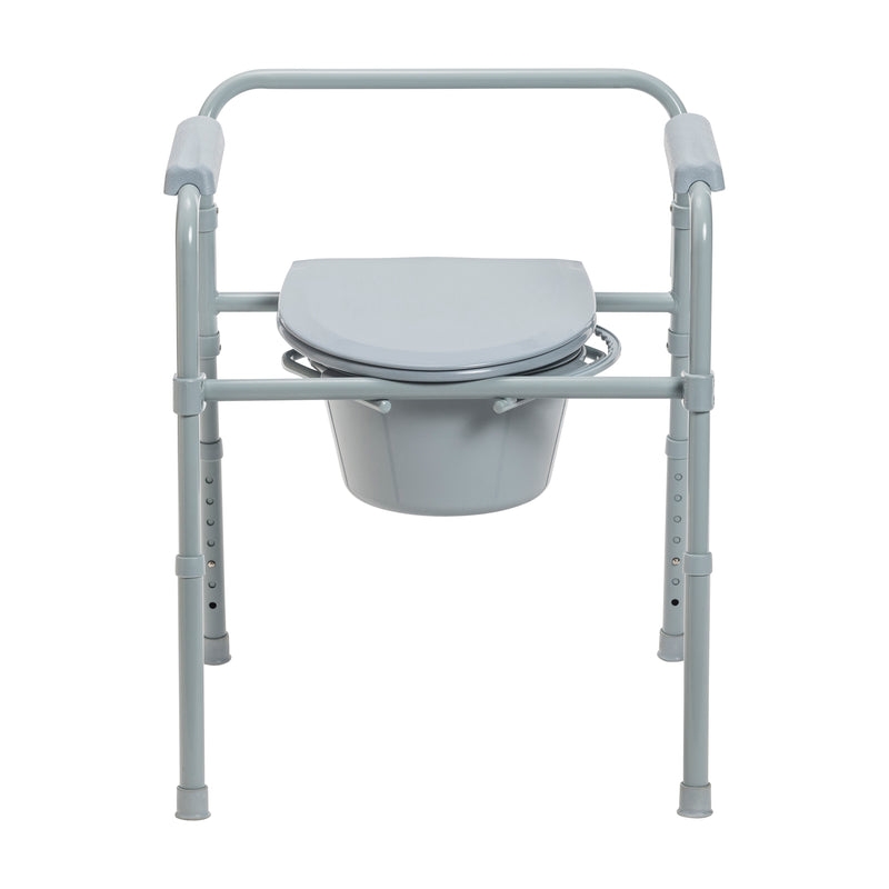 Steel Folding Deep Seat Bedside Commode