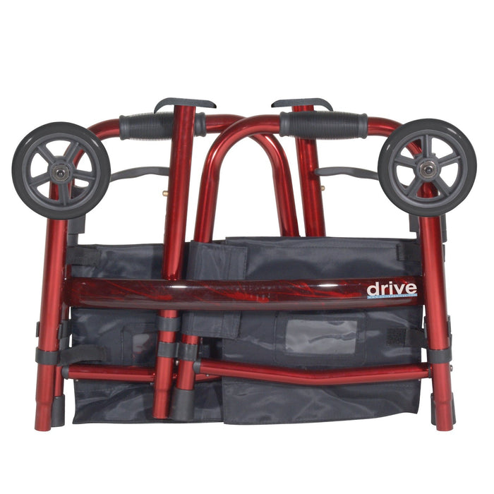 Portable Folding Travel Walker with 5" Wheels and Fold up Legs