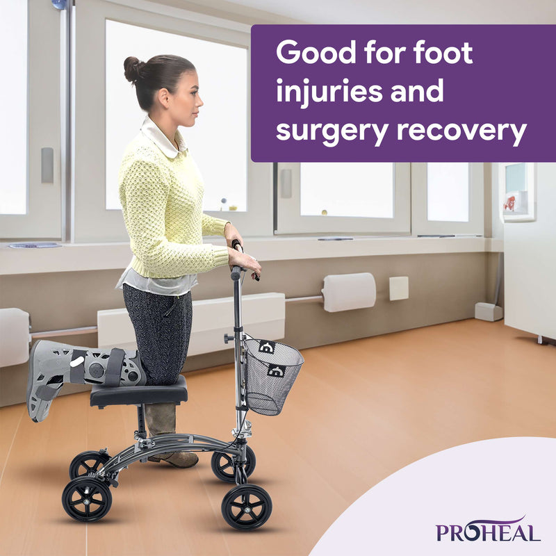 Lightweight Foldable Knee Walker with Basket