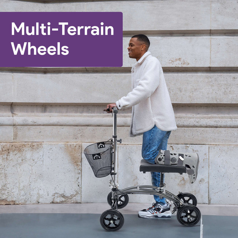 Lightweight Foldable Knee Walker with Basket