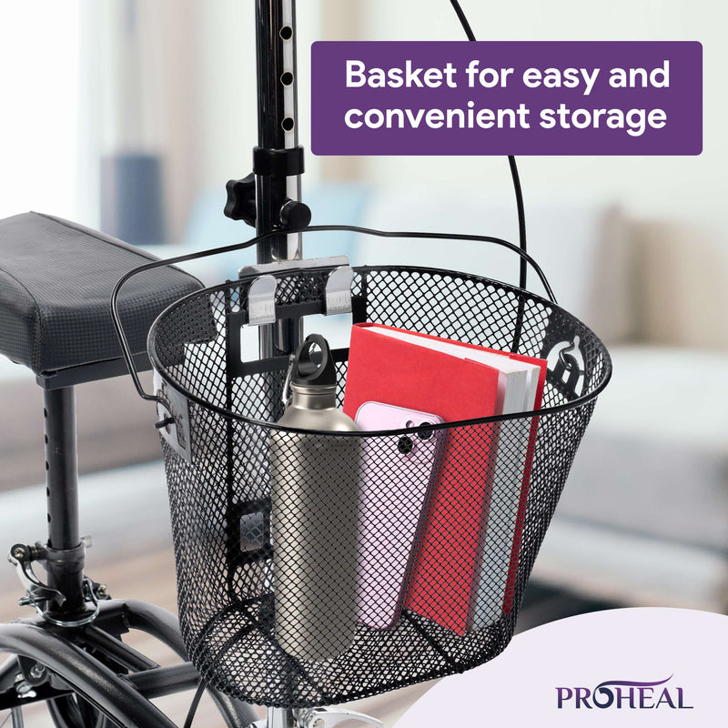 Lightweight Foldable Knee Walker with Basket