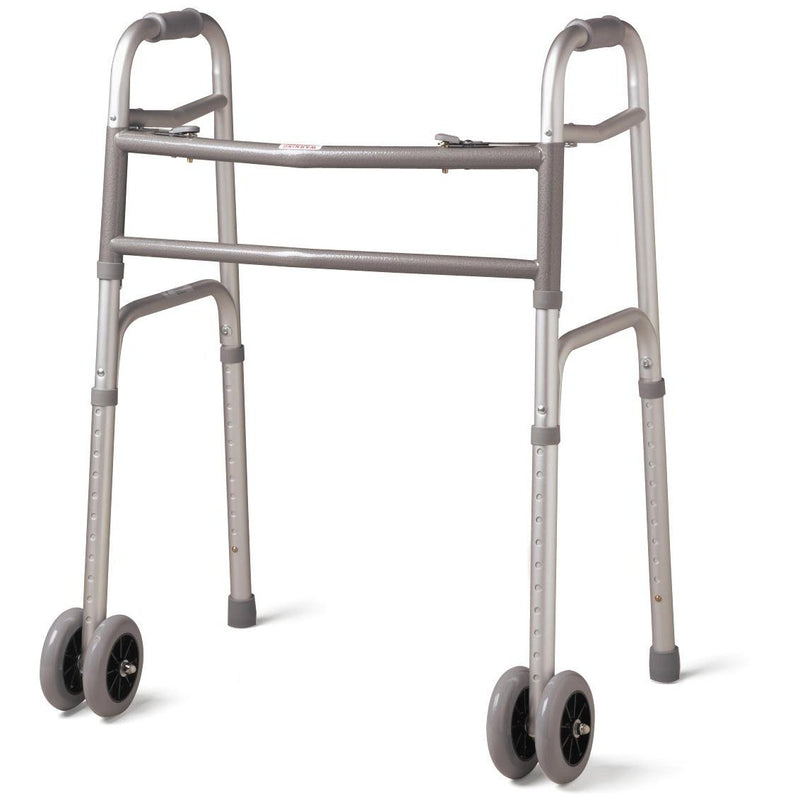 Bariatric Folding Walker 5" Wheels 500lb. Capacity Extra Wide