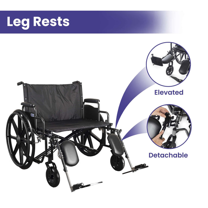 28” Ultra Wide Bariatric Wheelchair - 700 lb. Weight Capacity