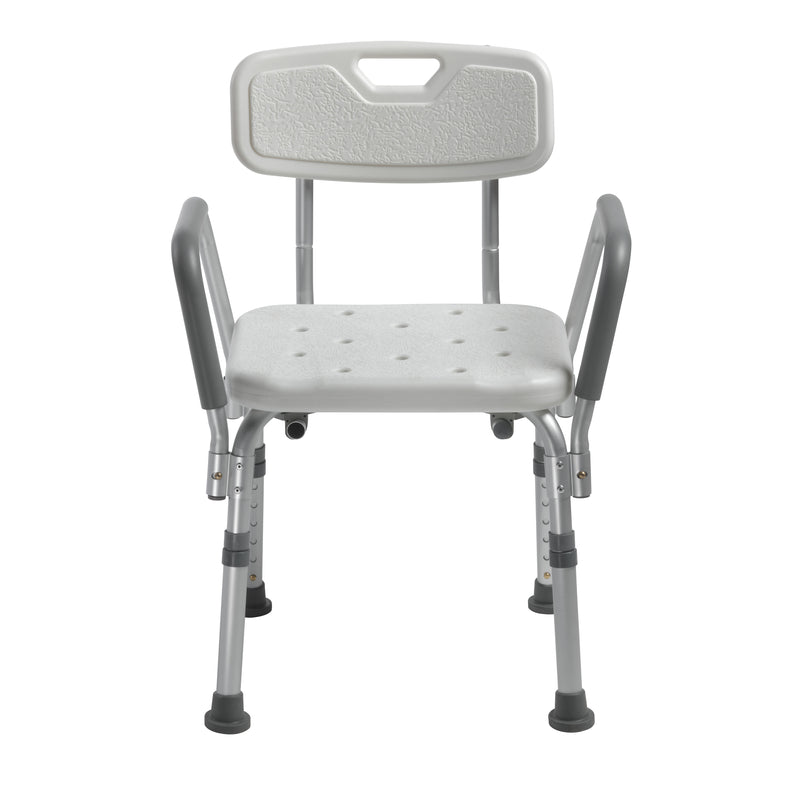 Knock Down Shower Chair with Back and Padded Arms