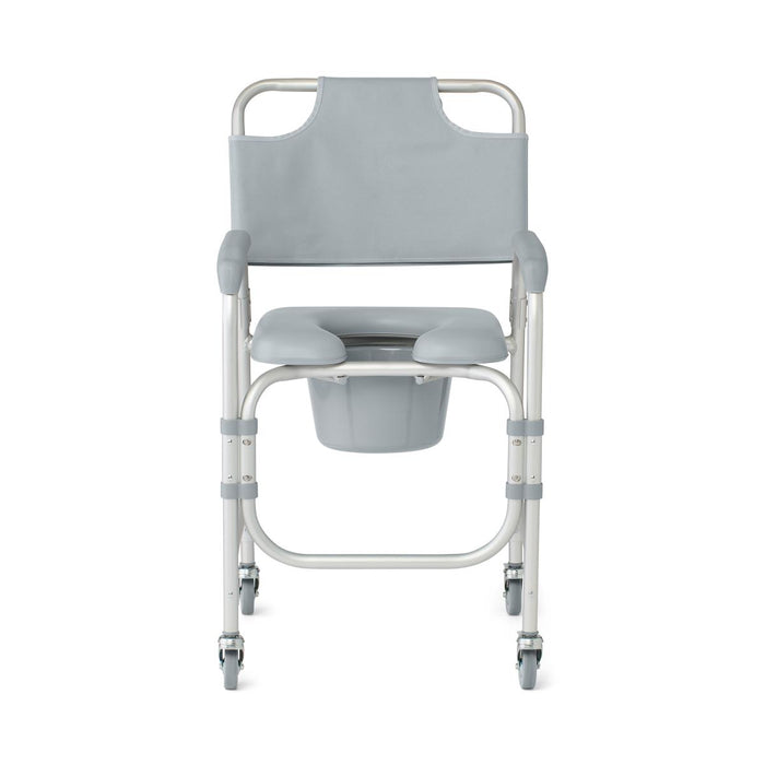 Padded Shower Commode with 4 Wheels