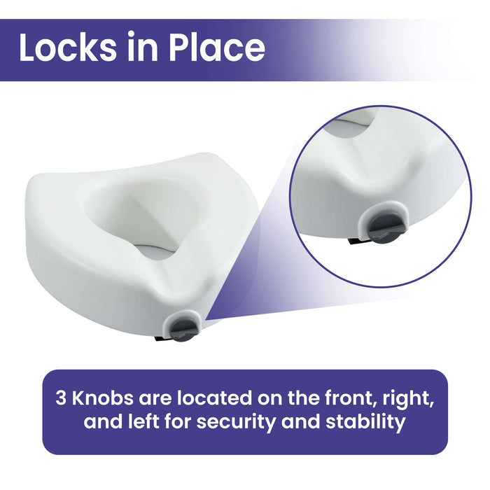 Locking Toilet Seat - Raised Toilet Seat Riser for Seniors