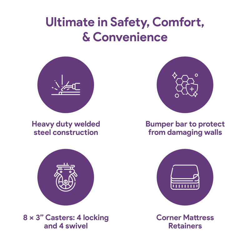 Ultra Low Electric Expandable Hospital Bed- Memory Foam Mattress - Qbar