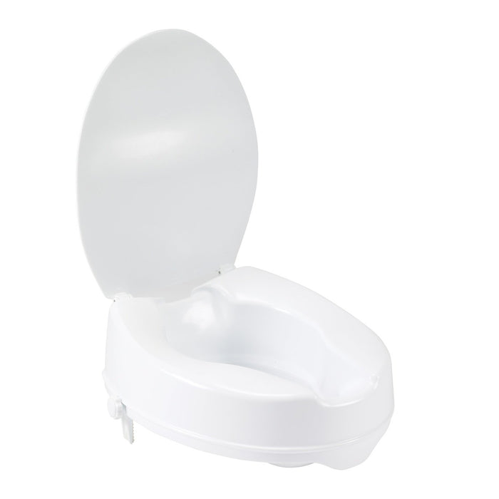 Raised Toilet Seat with Lock and Lid, Standard Seat, 4"